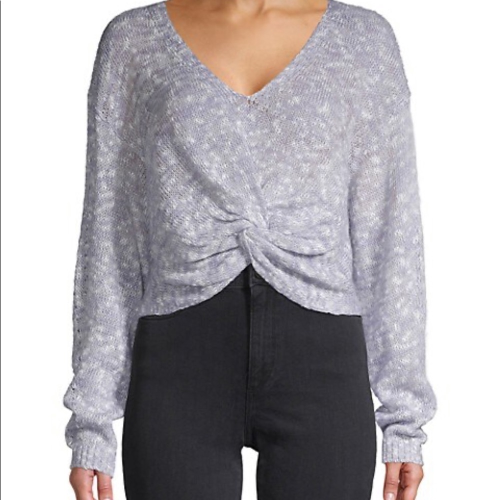 Bcbgeneration Twist-front Cropped Sweater In Eventide